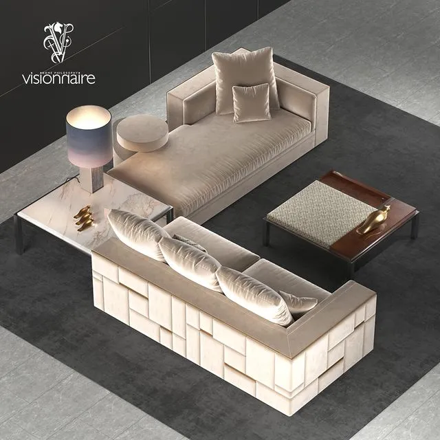 Visionnaire Babylon sofa set 3D Model