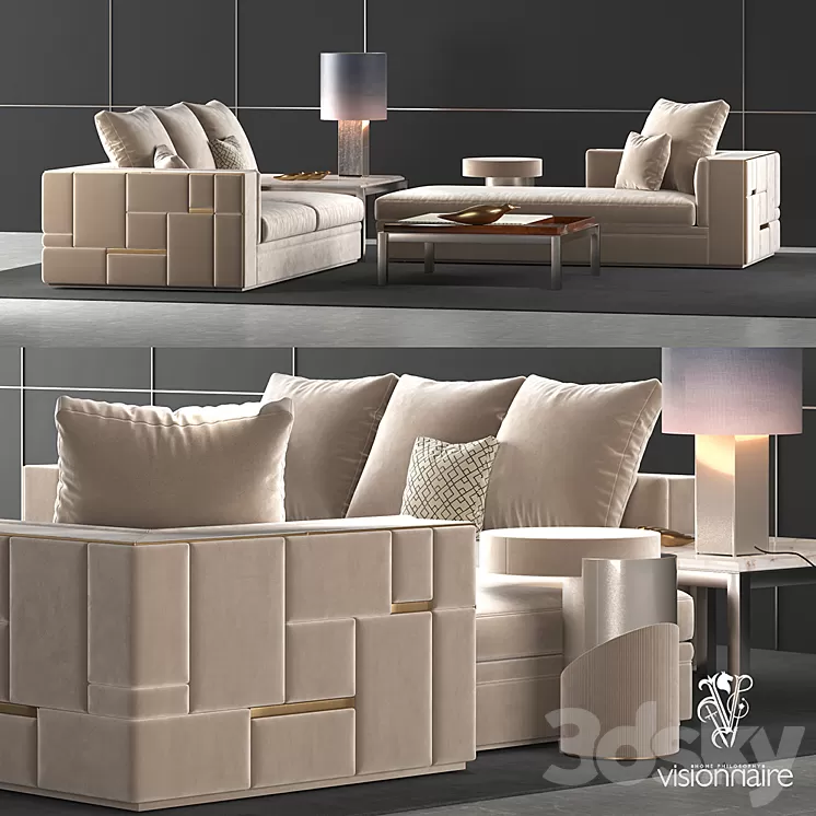 Visionnaire Babylon sofa set 3D Model