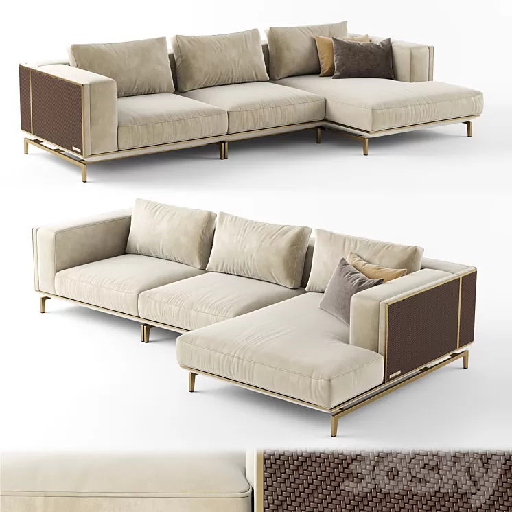 Visionnaire  Backstage sofa with chaise longue