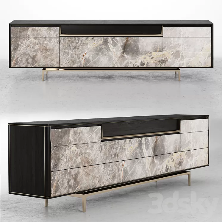 Visionnaire BARNEY Lacquered sideboard 3D Model
