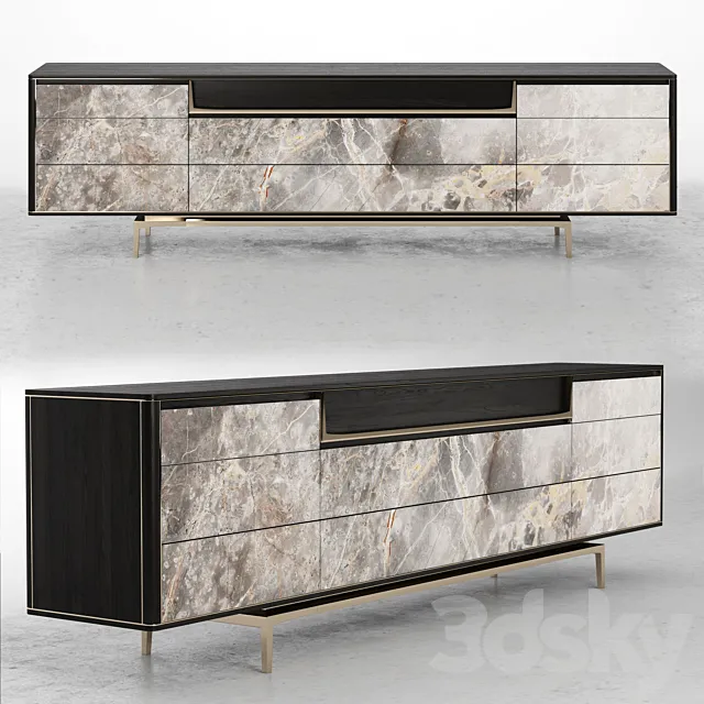 Visionnaire BARNEY Lacquered sideboard 3DModel