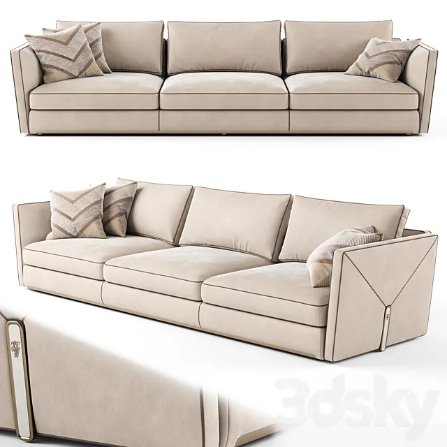 Visionnaire Bastian 3 seater sofa_02 3D Model
