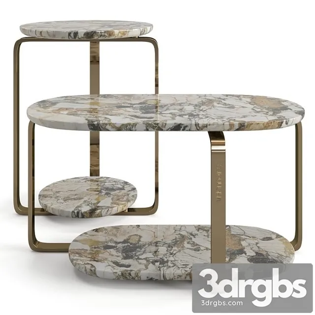 Visionnaire Button Coffee Tables Set 3D Model Free