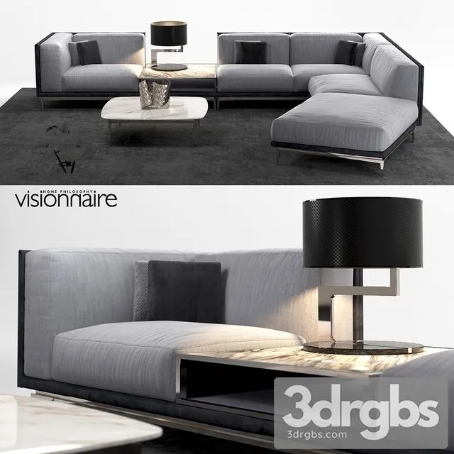 Visionnaire Legend L sofa set 3D Model Free