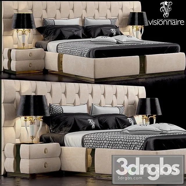 Visionnaire Perkins Bed 3D Model Free