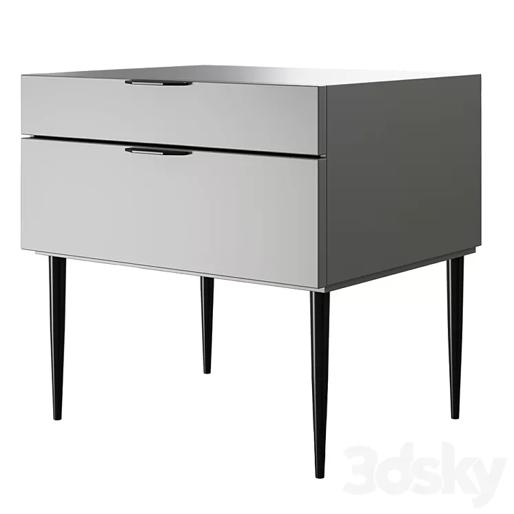 Visney C2 gray bedside table 3D Model