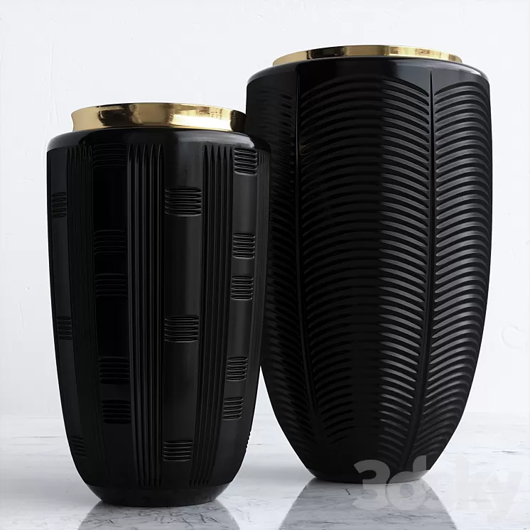 VISTA ALEGRE JET BLACK CASE WITH VASE 3D Model