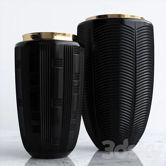 VISTA ALEGRE JET BLACK CASE WITH VASE 3DModel
