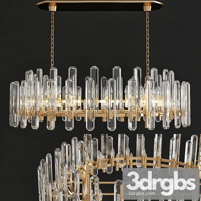 Visual comfort arn 5127hab-cg aerin modern bonnington large linear chandelier 3D Model Free