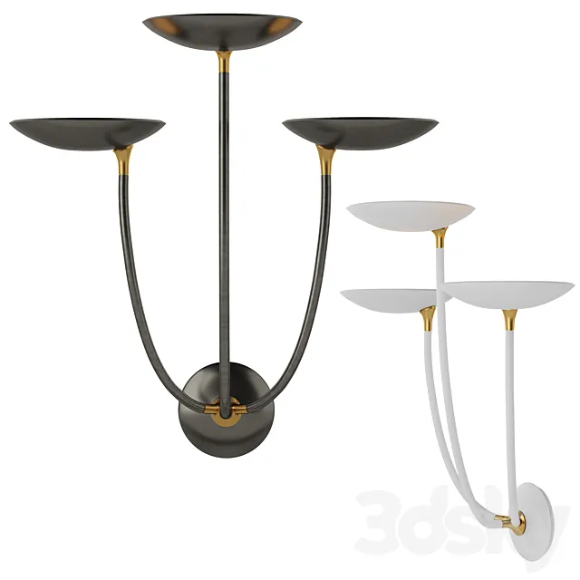 Visual Comfort & Co Wall Lamp Keira Collection Keira Large Triple Sconce. 3D Model
