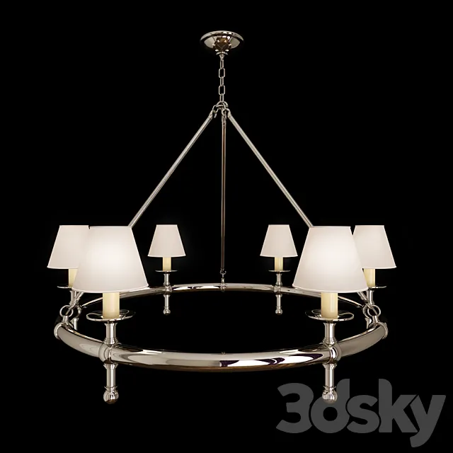 Visual Comfort EF Chapman Classic 6 Light Chandelier in Polished Nickel SL5812PN-NP 3D Model
