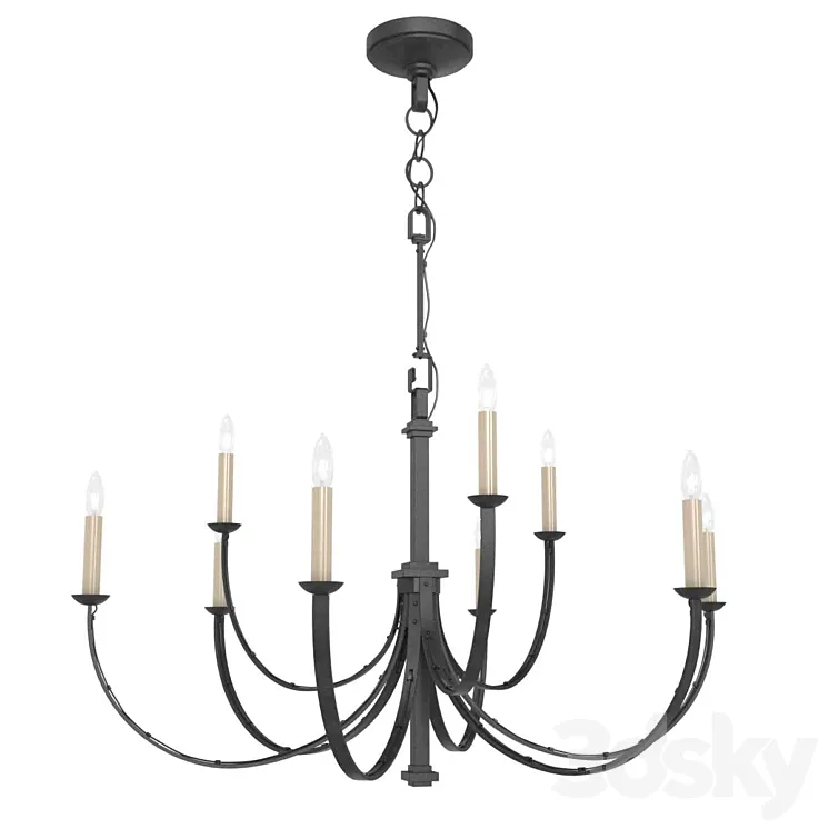Visual Comfort Reims Aged Iron Chandelier 3D Model Free