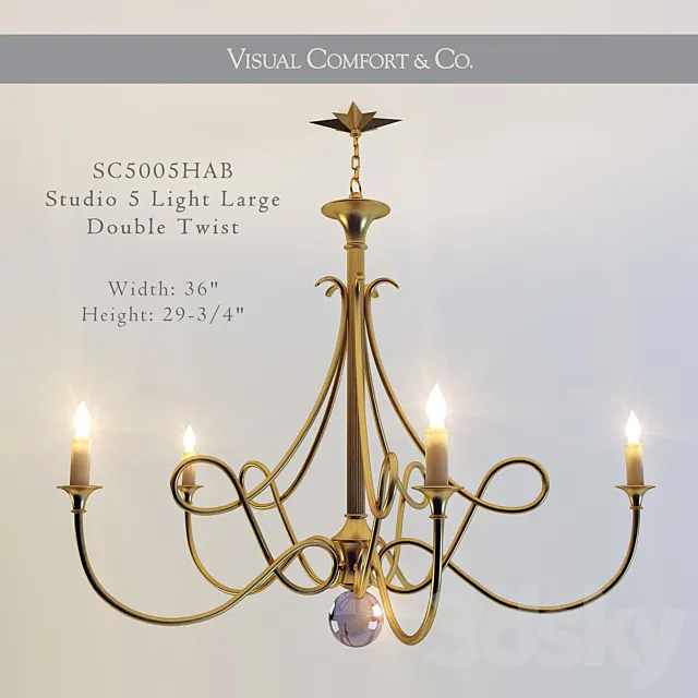 Visual Comfort Studio 5 Light Large Double Twist 3DModel