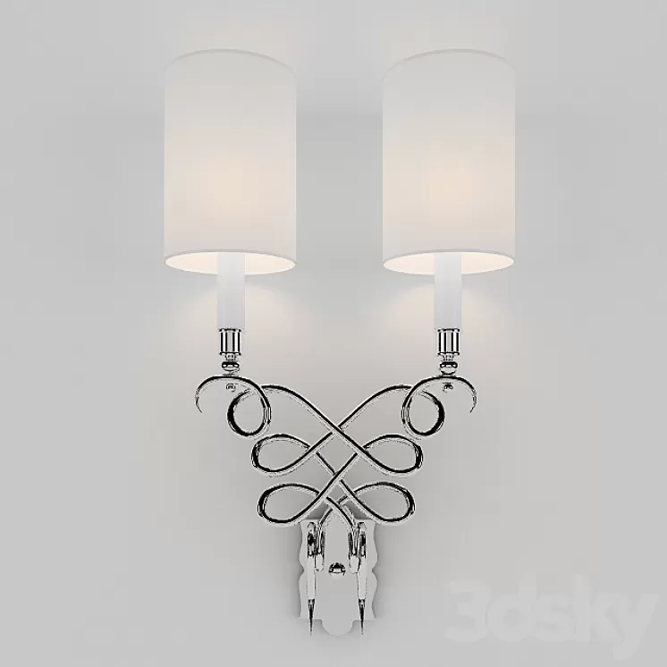 Visual Comfort Studio Catherine 2 Light Decorative Wall Light in Polished Nickel SC2160PN-NP 3D Model
