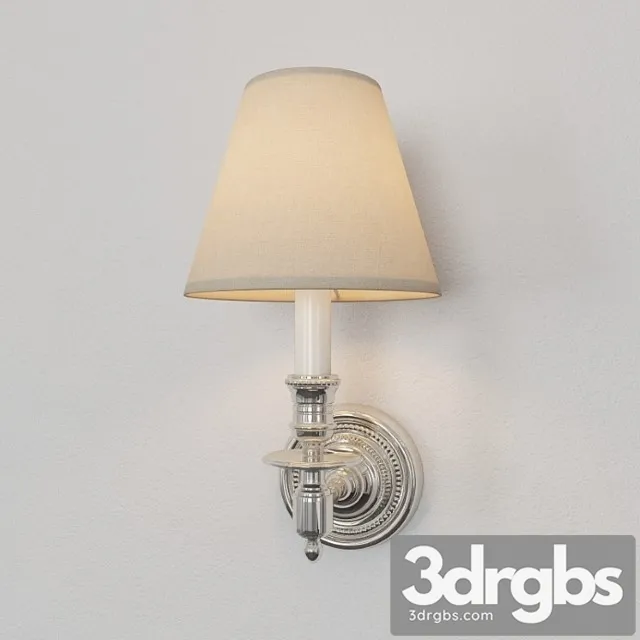 Visual Comfort Studio Single French Sconce In Polished Nickel With Tissue Shade S2110pn T 3D Model Free