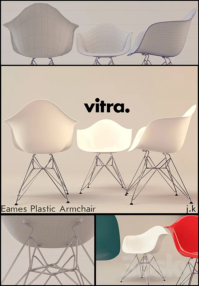 Vitra _ Eames Plastic Armchair DAR 3DModel