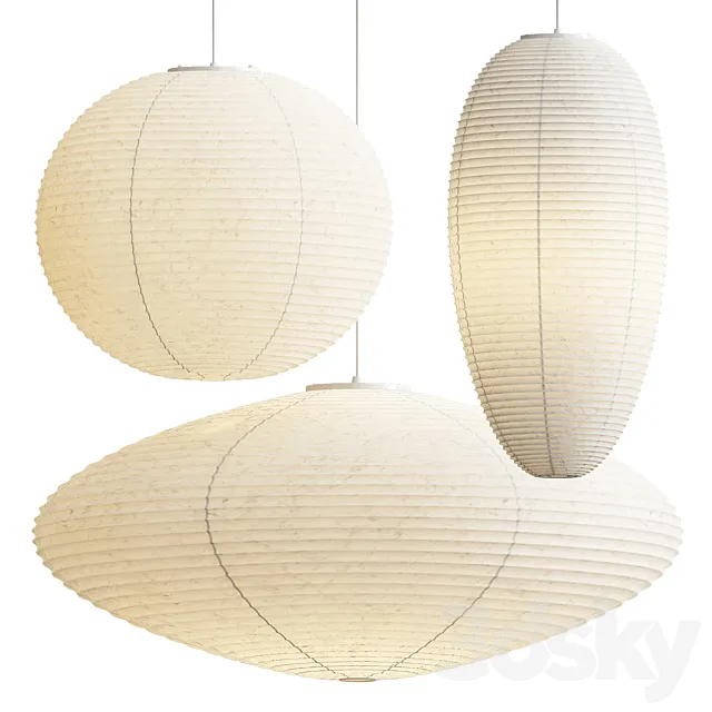 Vitra Akari Pendant Lights 3D Model