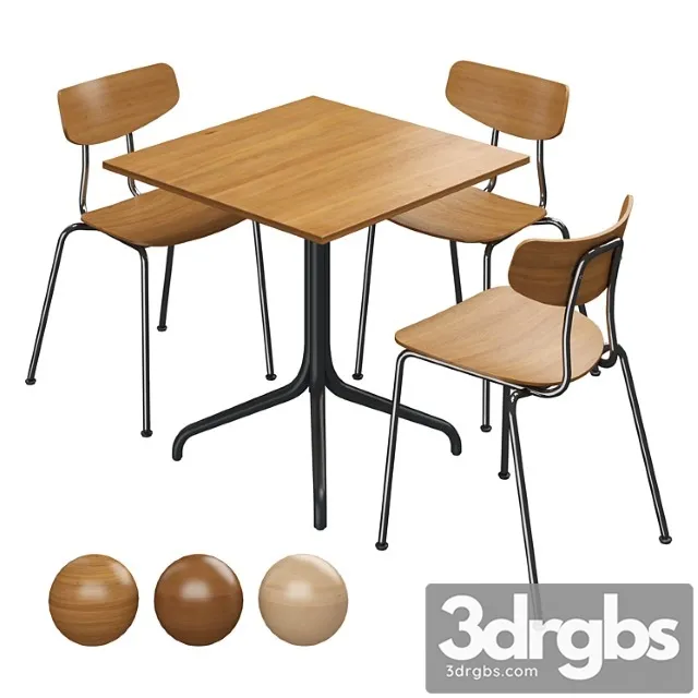 Vitra belleville table & vitra moca chair 2 3D Model Free