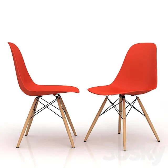 Vitra Eames Plastic Side Chair DSW 3D Model