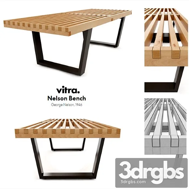 Vitra nelson bench 2 3D Model Free