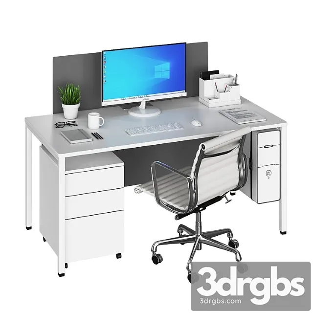Vitra Office White Kit 3D Model Free