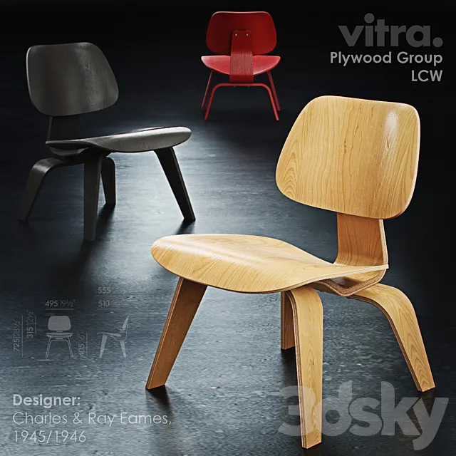 Vitra. Plywood Group - LCW 3D Model