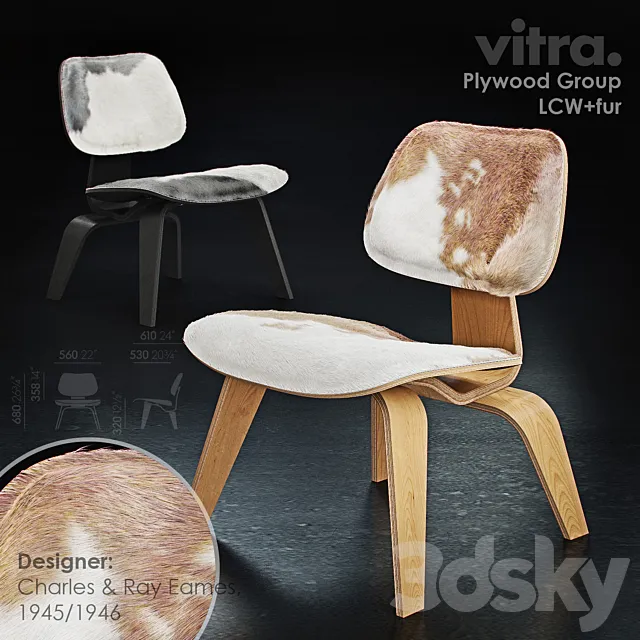 Vitra. Plywood Group - LCW + fur 3DModel