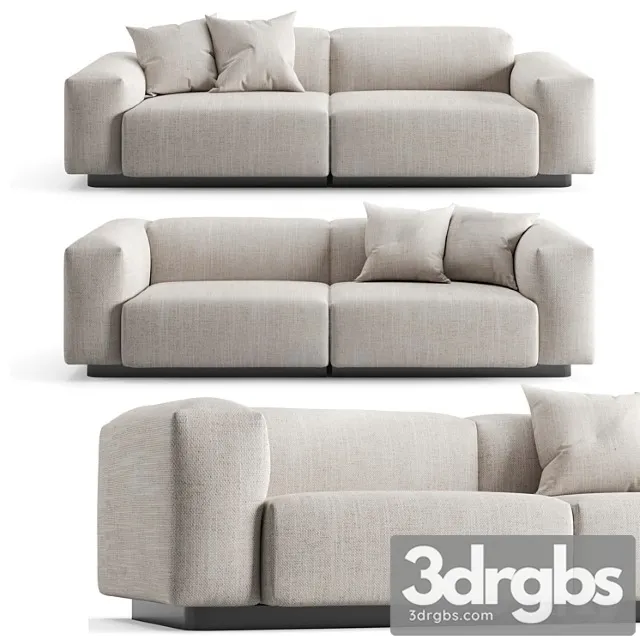 Vitra soft modular 2 seat sofa 2 3D Model Free