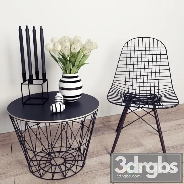 Vitra Table and Chair 3D Model Free