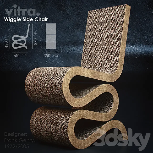 Vitra. Wiggle Side Chair. 3D Model