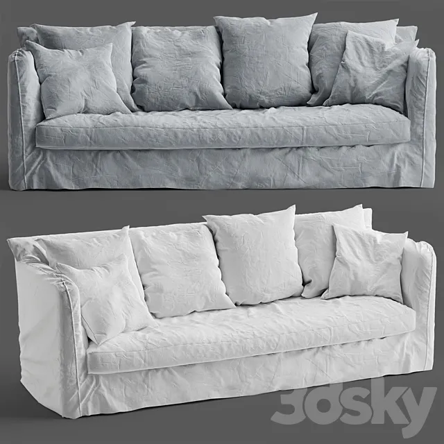 Vittoria Slip Cover 3 Seat Sofa 3D Model