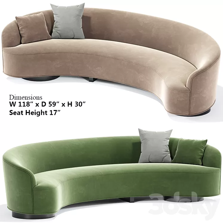 Vladimir Kagan Sloane Sofa 02 3D Model