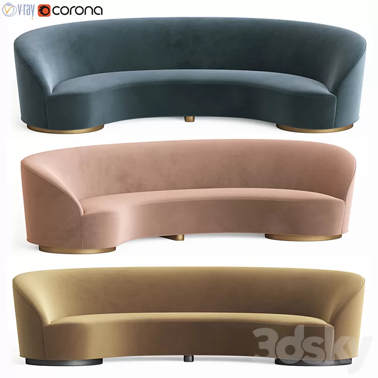 Vladimir Kagan Sloane Sofa 3D Model