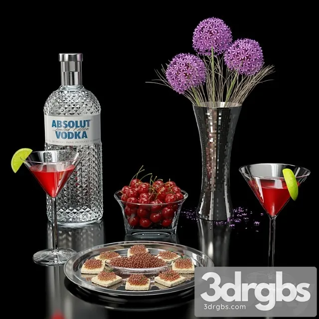 Vodka set 3D Model Free