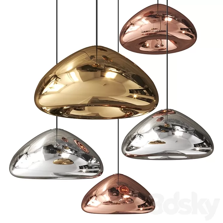 Void Pendant Copper by Tom Dixon Light 3D Model Free