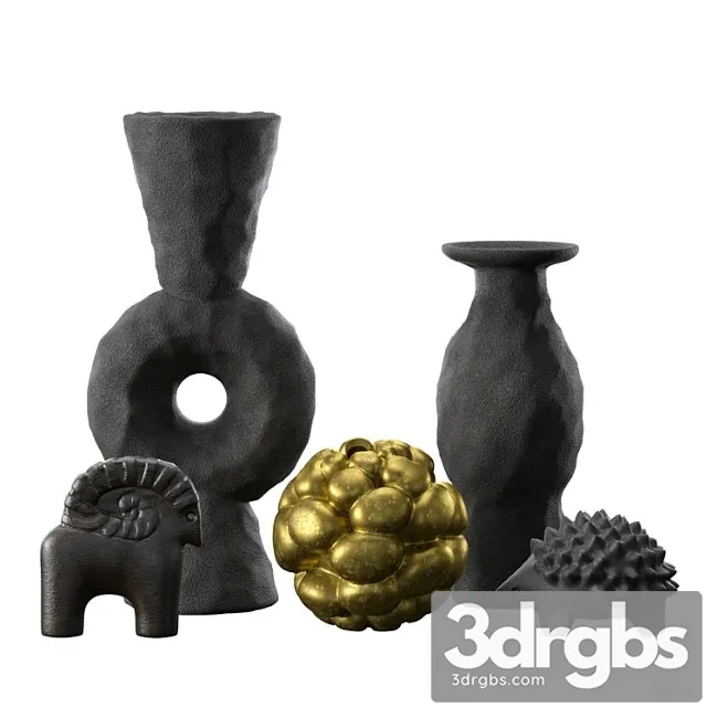 Volcanic Vases and Decorative Objects Set 3D Model Free