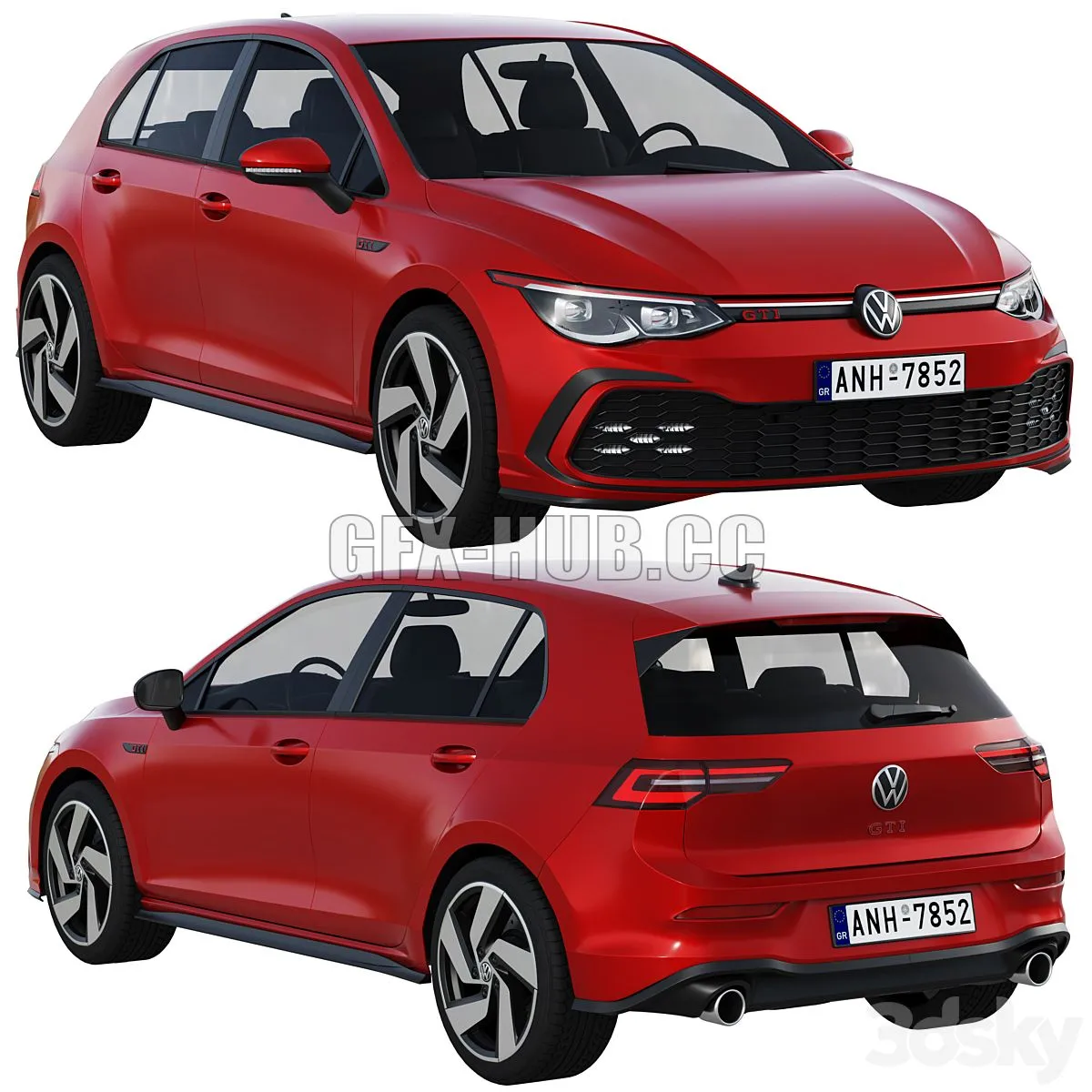 Volkswagen Golf GTI 5-door 2020 3D Model