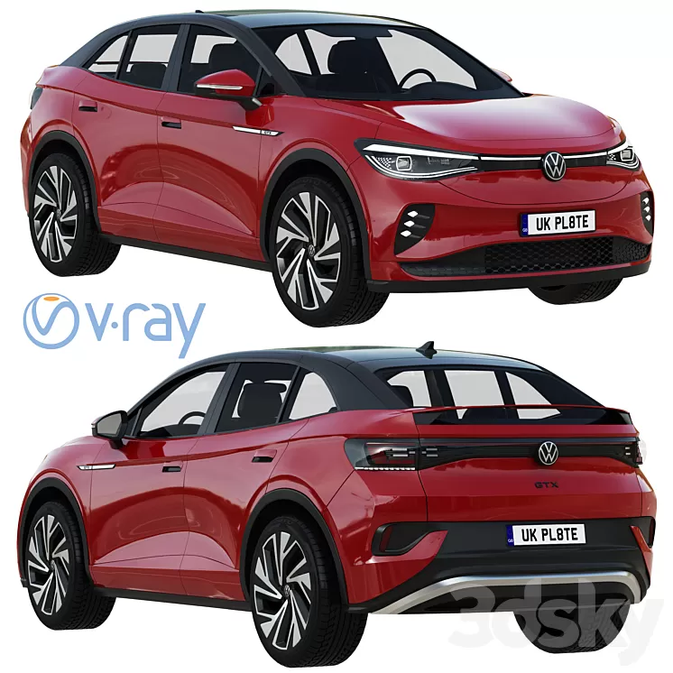 Volkswagen ID5 GTX 2022 3D Model Free