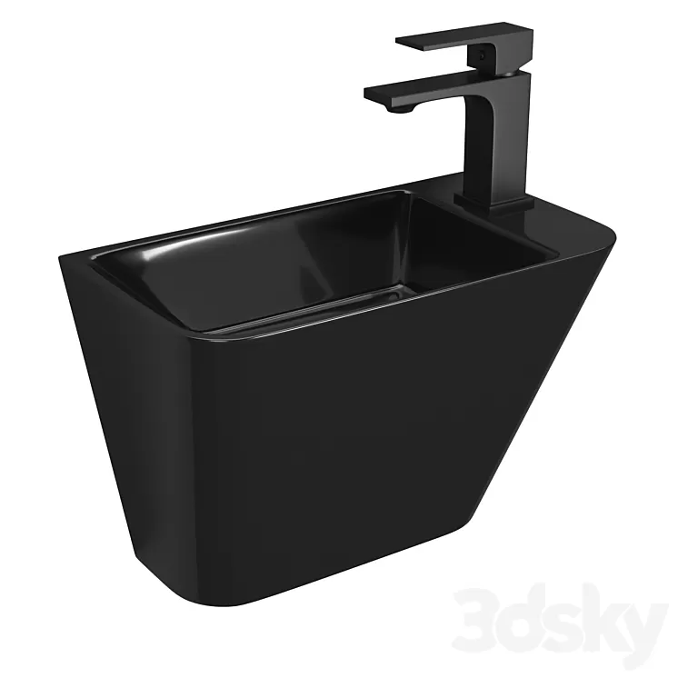 Volle Teo Sink black 3D Model