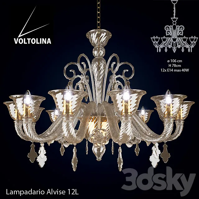 Voltolina Lampadario Alvise 12L 3D Model