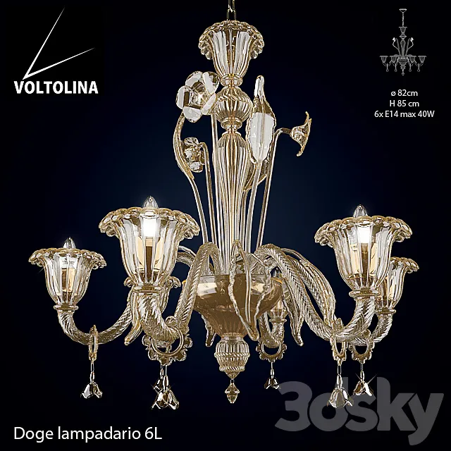 Voltolina Lampadario Doge 6L 3DModel