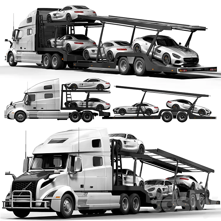 volvo vnl _ benz gt 3D Model Free