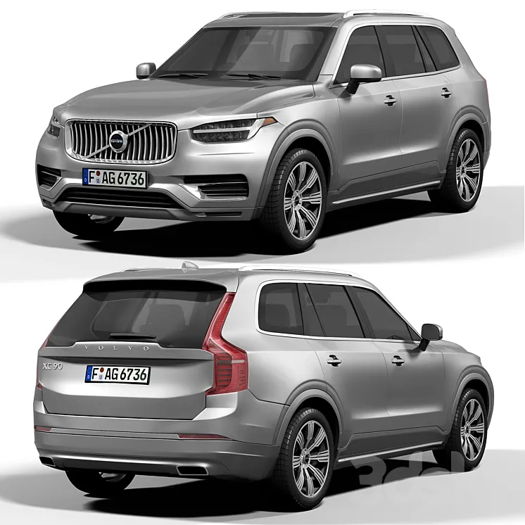 VOLVO XC90 2022 3D Model Free