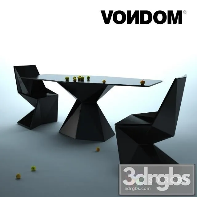 Vondom Vertex Table and Chair 3D Model Free