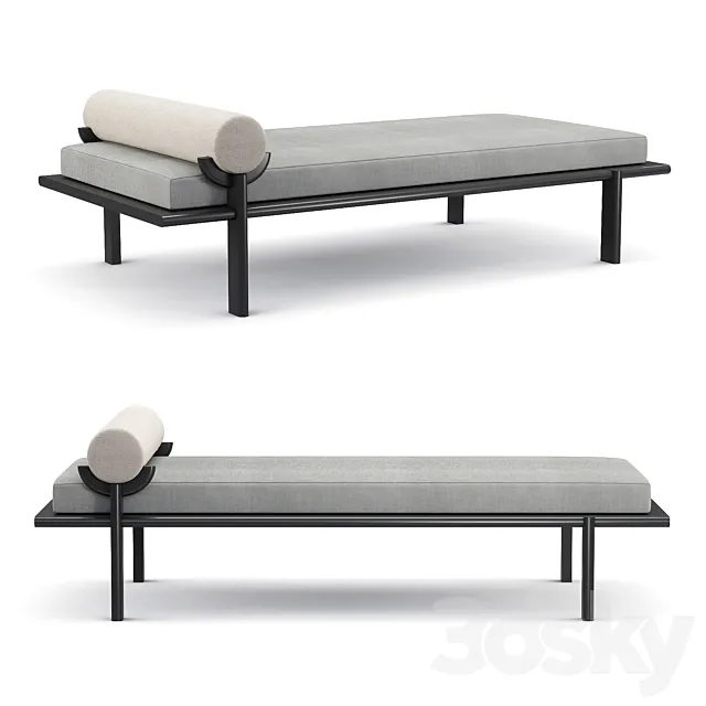 Vonnegut Kraft - Black crescent lounge daybed 3D Model