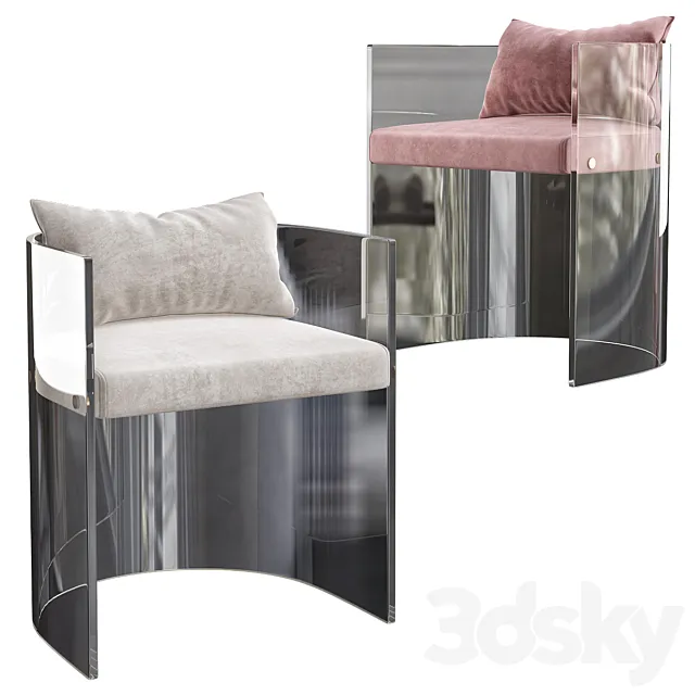 VONVIK Acrylic Cheap Plastic Chair 3D Model