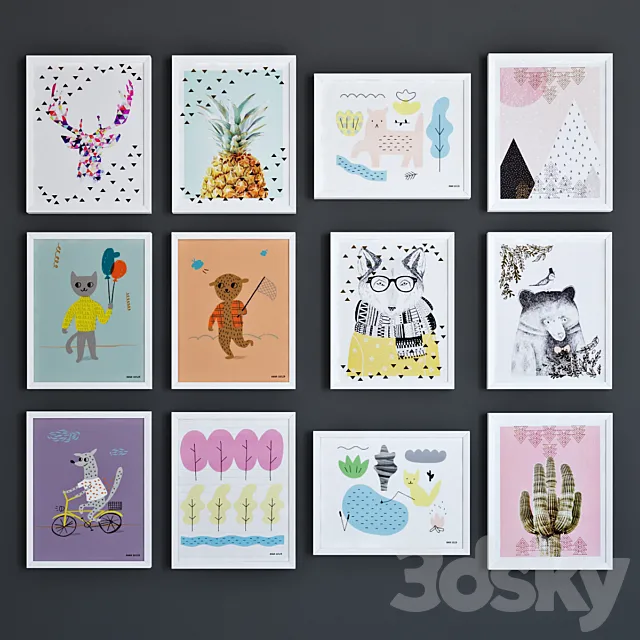 VOX Paintings set for kids 3DModel