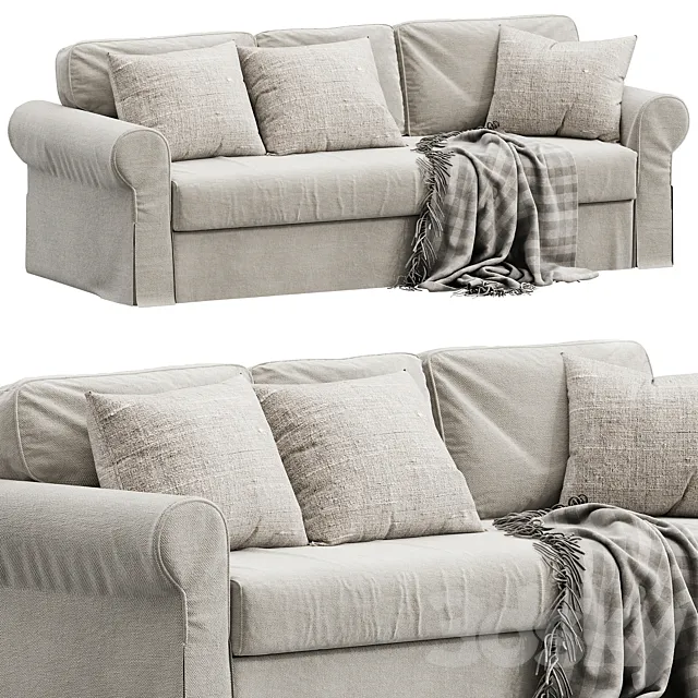 VRETSTORP Sleeper sofa Totebo light beige IKEA 3D Model