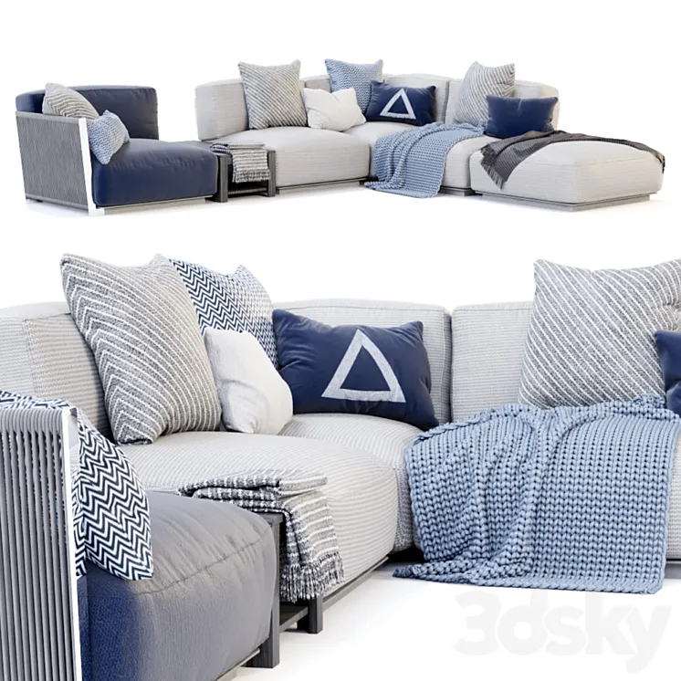 Vulcano Flexform Outdoor Sofa 5 3D Model Free