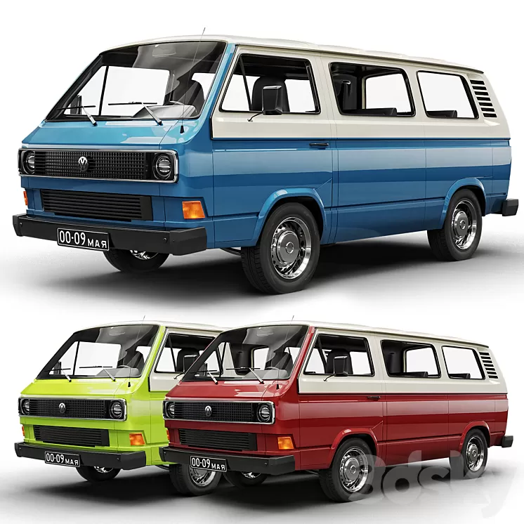 VW Transporter T3 3D Model Free
